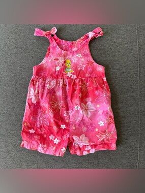 VTG y2K Warner Bros Looney Tunes Tweety Bird Romper Pink Floral Baby Girl 18M